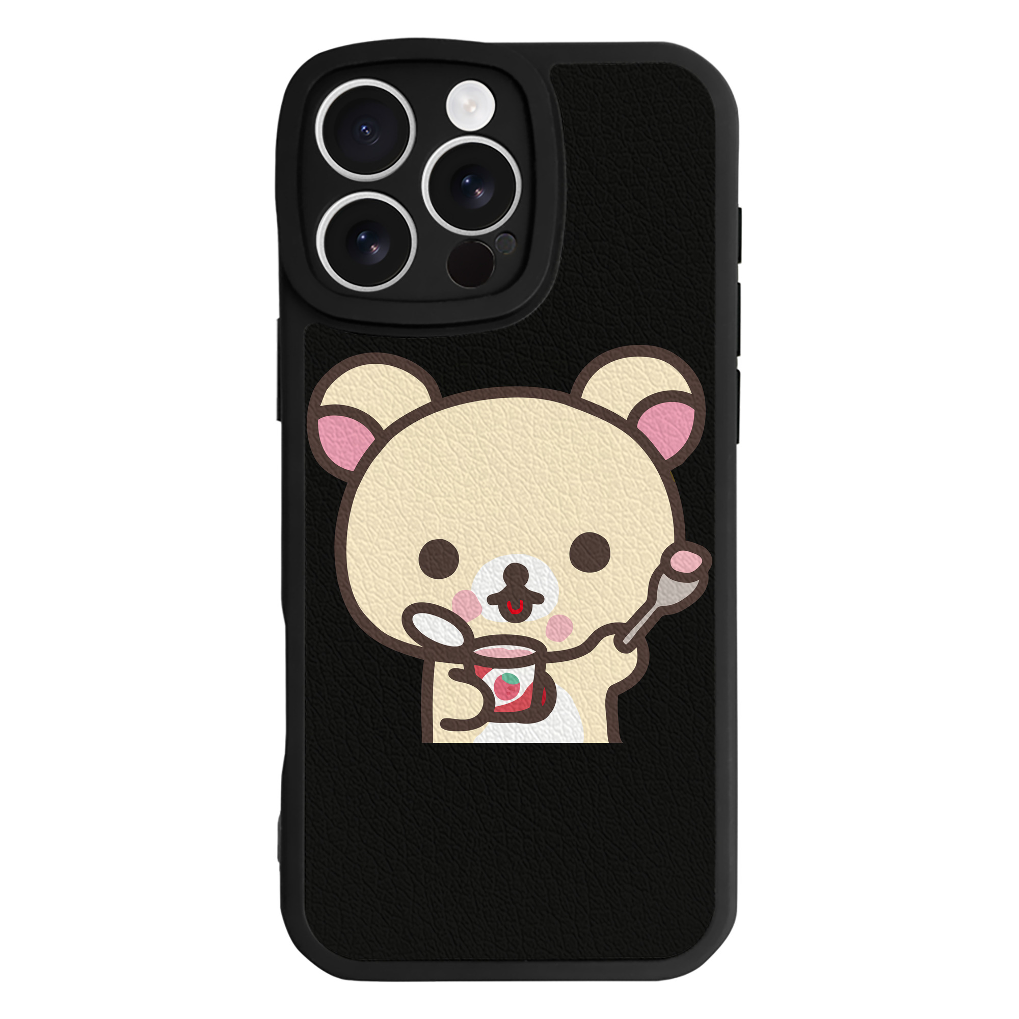 （画像用） リラックマ リラックマ キイロイトリ Rilakkuma Korilakkuma Kiiroitori 【iPhone 16シリーズ対応】シリコンスマホケース（レザー調） 材質：シリコン